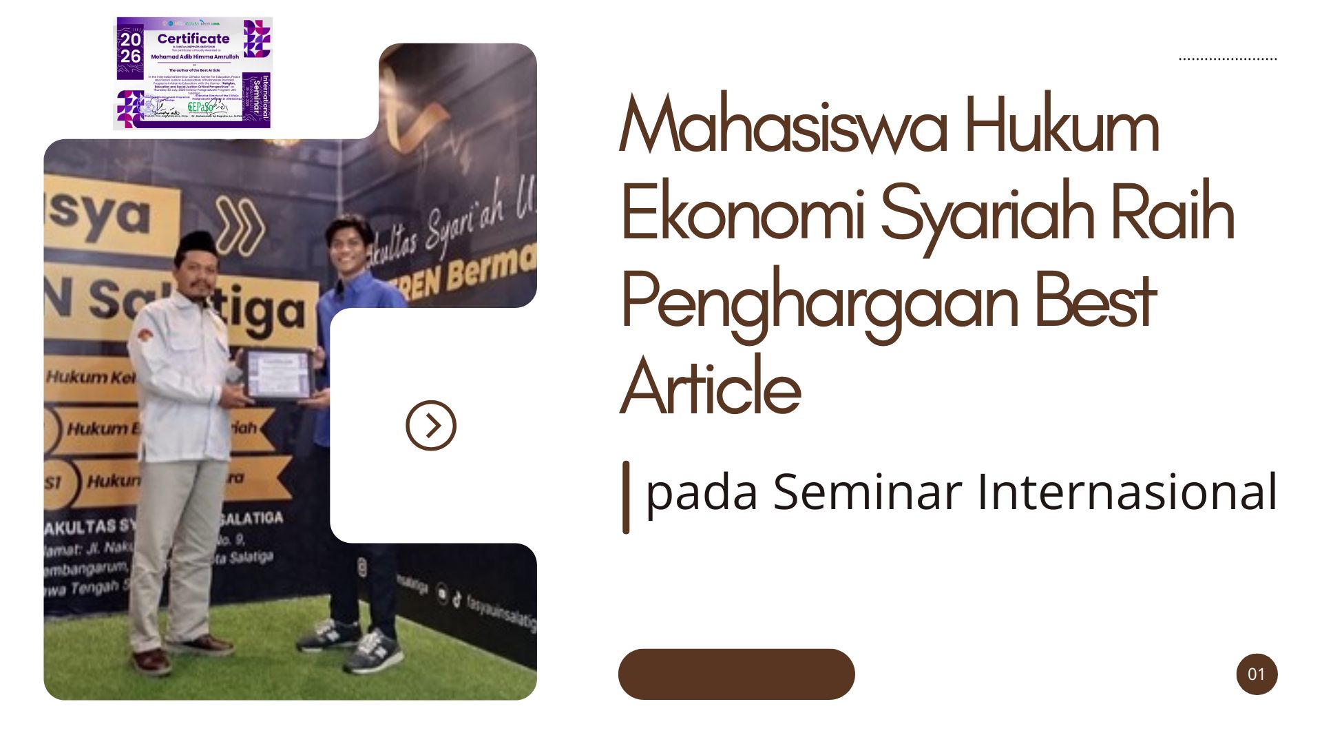 Mahasiswa Hukum Ekonomi Syariah Raih Penghargaan Best Article pada Seminar Internasional